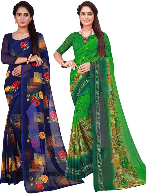 women's saree combo with blouse - 18741904 - Very Small Image - 1