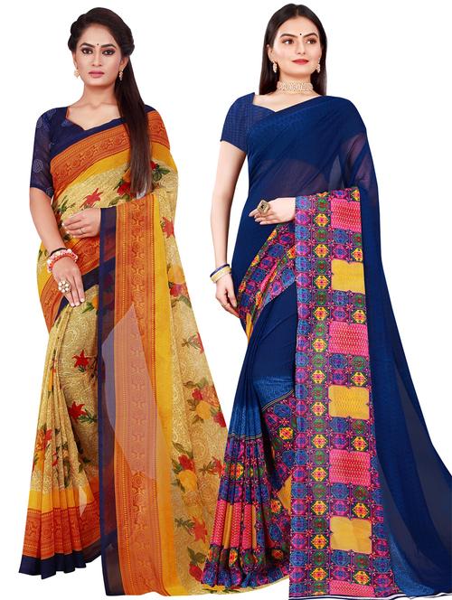 women's saree combo with blouse - 18741938 - Very Small Image - 1