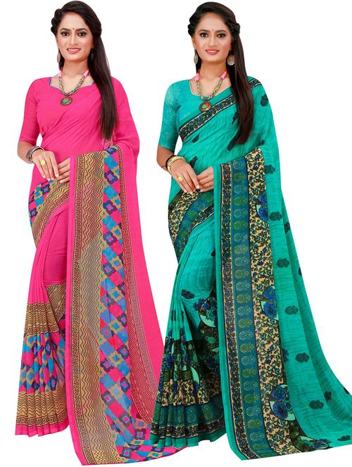 women's saree combo with blouse - 18741940 - Very Small Image - 1