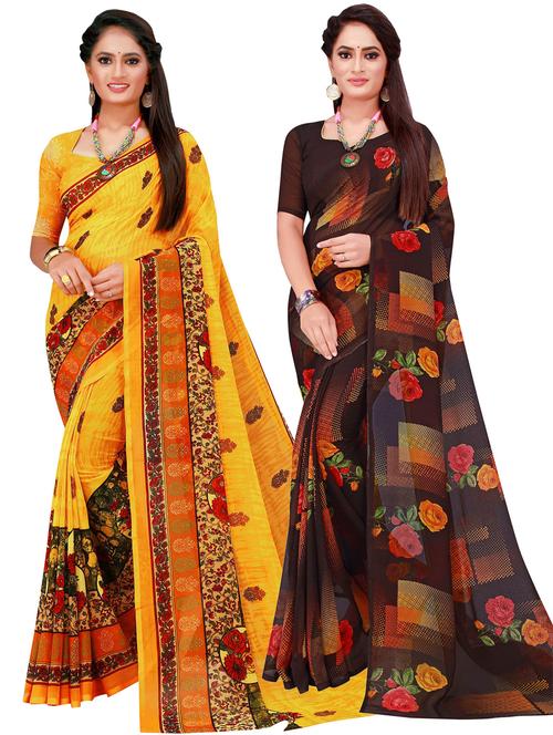 women's saree combo with blouse - 18741960 - Very Small Image - 1