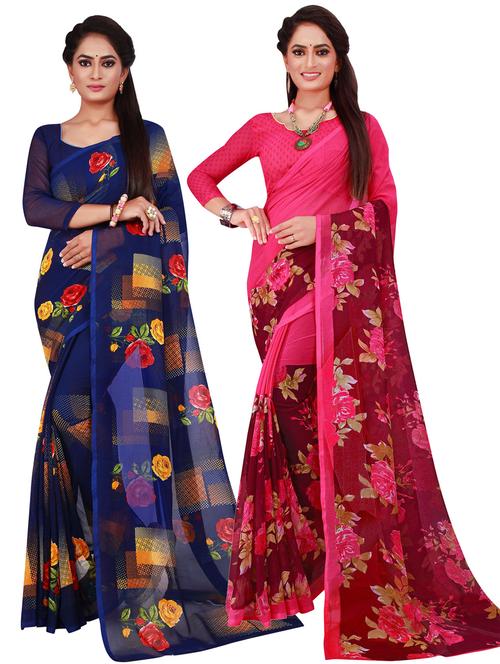women's saree combo with blouse - 18741971 - Very Small Image - 1