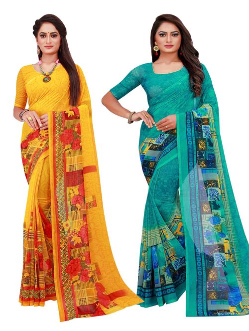 women's saree combo with blouse - 18742180 - Very Small Image - 1