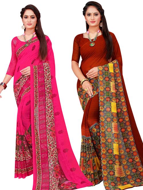 women's saree combo with blouse - 18742312 - Very Small Image - 1