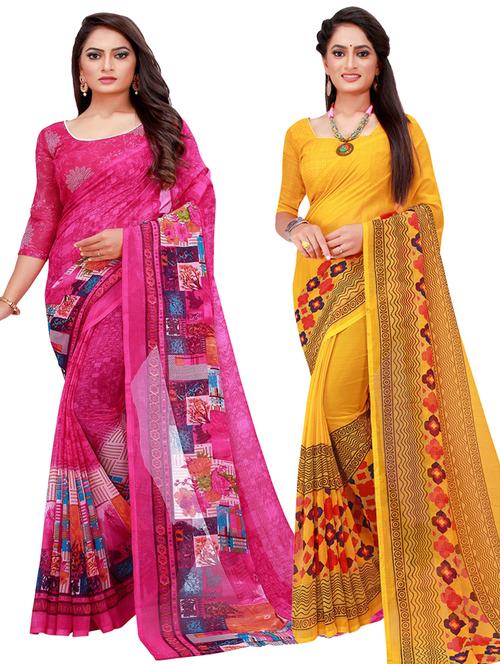 women's saree combo with blouse - 18742337 - Very Small Image - 1
