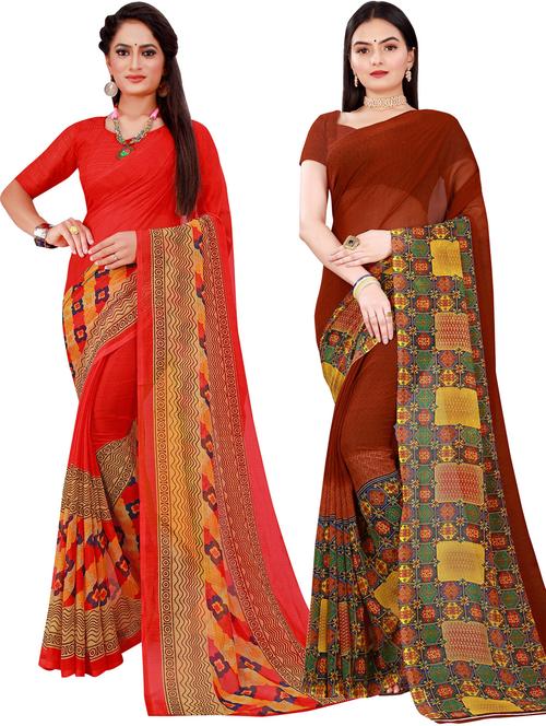 women's saree combo with blouse - 18742364 - Very Small Image - 1