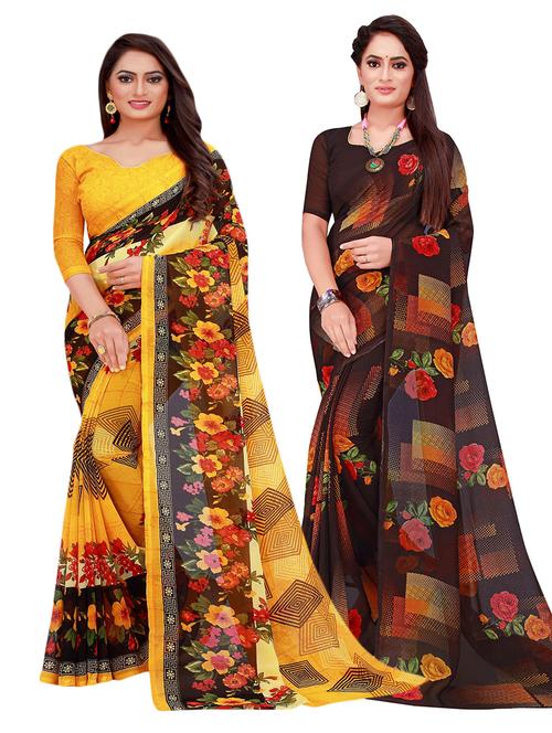 women's saree combo with blouse - 18742545 - Very Small Image - 1