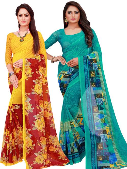 women's saree combo with blouse - 18742603 - Very Small Image - 1