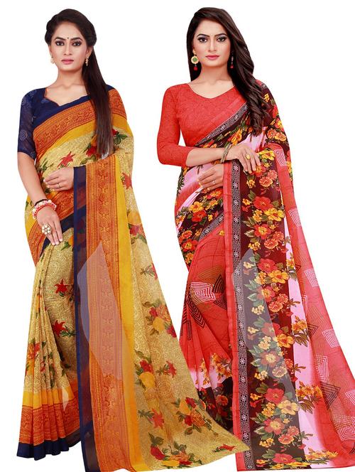 women's saree combo with blouse - 18742631 - Very Small Image - 1
