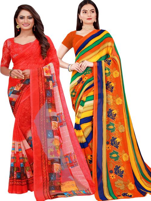 women's saree combo with blouse - 18742648 - Very Small Image - 1