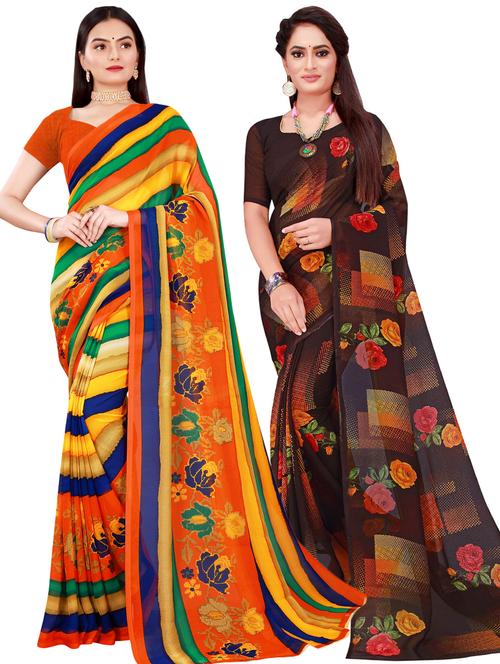 women's saree combo with blouse - 18742668 - Very Small Image - 1