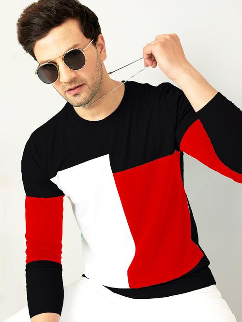 color blocked round neck t-shirt - 18742763 - Very Small Image - 1
