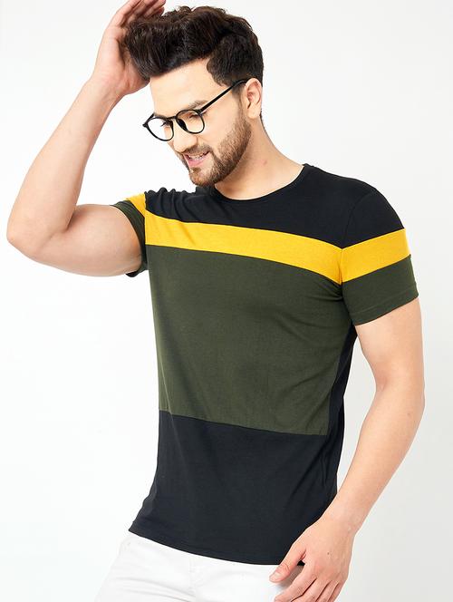 round neck color block t-shirt - 18742790 - Very Small Image - 1
