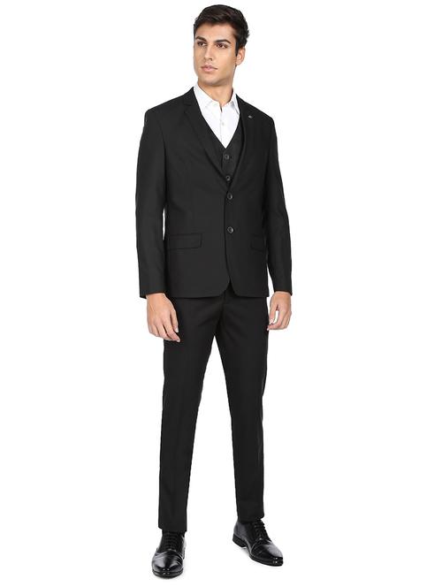 black blue solid suit set - 18742947 - Very Small Image - 1