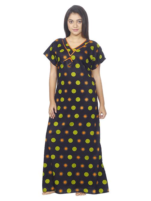 v neck printed nighty - 18743252 - Very Small Image - 1
