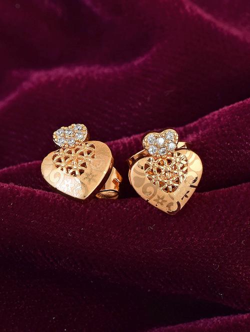 gold brass studs earring - 18743326 - Very Small Image - 1