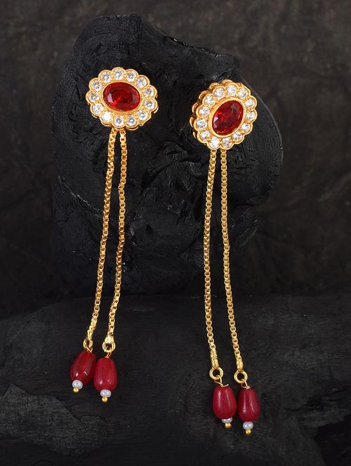 gold brass drop earring - 18743506 - Very Small Image - 1
