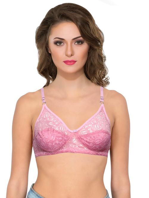 pink cotton blend regular bra - 18747642 - Very Small Image - 1
