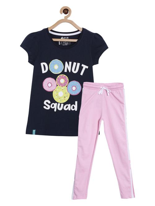 kids round neck printed full length set - 18750878 - Very Small Image - 1
