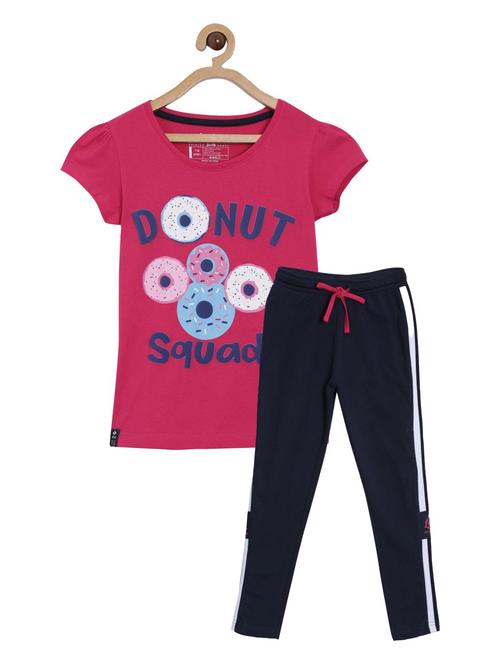 pink cotton blend full length twin sets & dungree - 18750883 - Very Small Image - 1