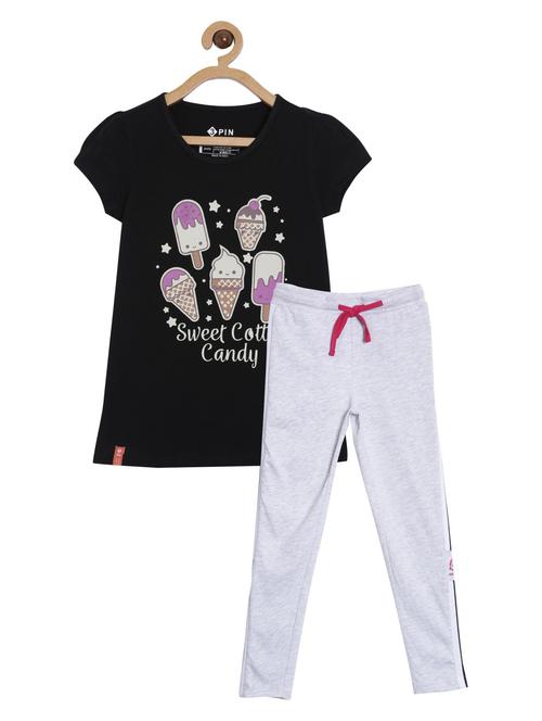 kids round neck printed full length set - 18750898 - Very Small Image - 1