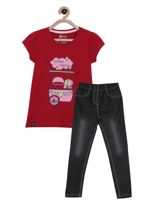 kids round neck printed full length set - 18750912 - Very Small Image - 1