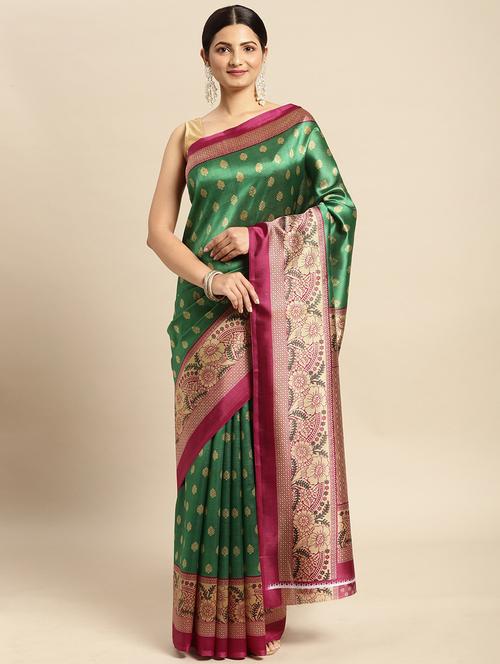contrast border printed saree - 18751083 - Very Small Image - 1