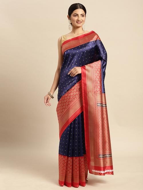 contrast border printed saree - 18751086 - Very Small Image - 1