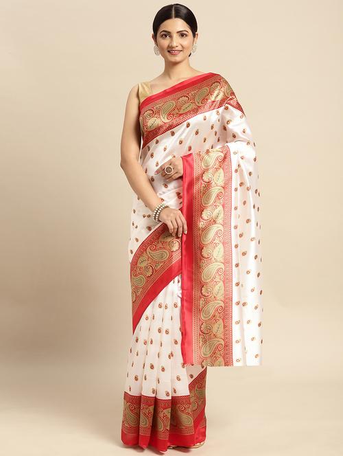 contrast border printed saree - 18751090 - Very Small Image - 1