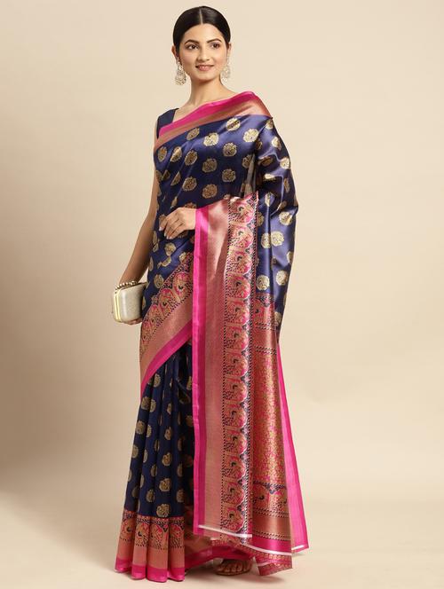 contrast border printed saree - 18751093 - Very Small Image - 1
