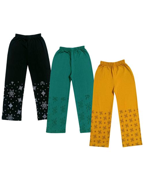 girls pack of 3 mid rise printed trousers - 18753313 - Very Small Image - 1