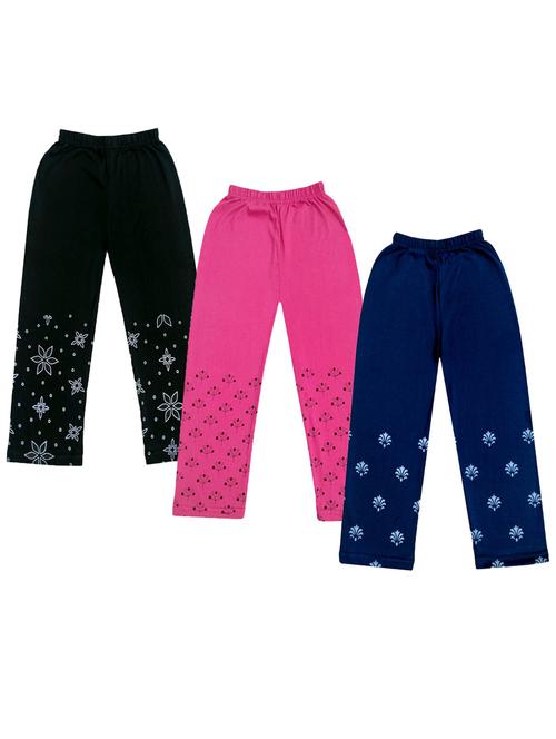 girls pack of 3 mid rise printed trousers - 18753317 - Very Small Image - 1