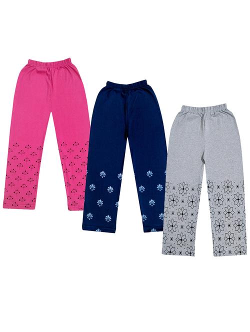 girls pack of 3 mid rise printed trousers - 18753335 - Very Small Image - 1
