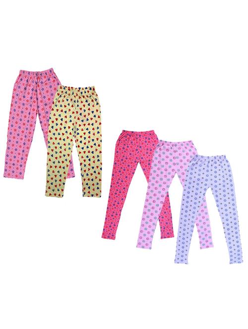girls pack of 5 mid rise printed trousers - 18753358 - Very Small Image - 1