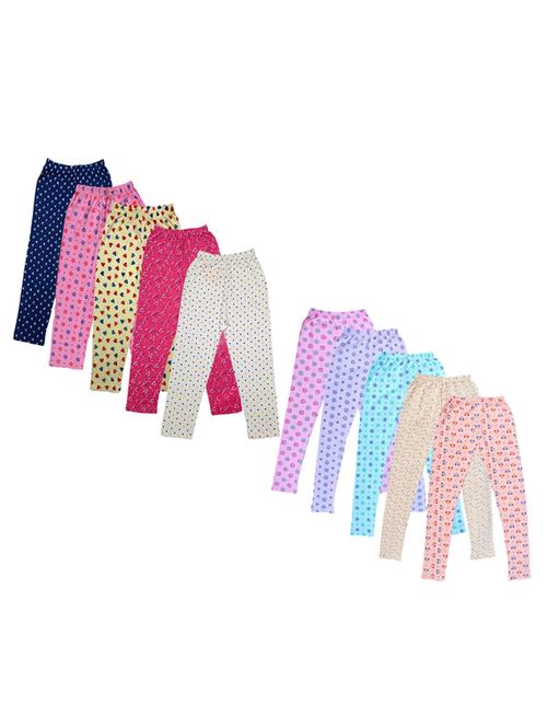 girls pack of 10 mid rise printed casual trouser - 18753390 - Very Small Image - 1