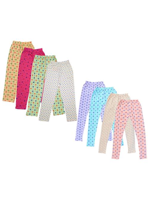 girls pack of 8 mid rise printed casual trouser - 18753391 - Very Small Image - 1