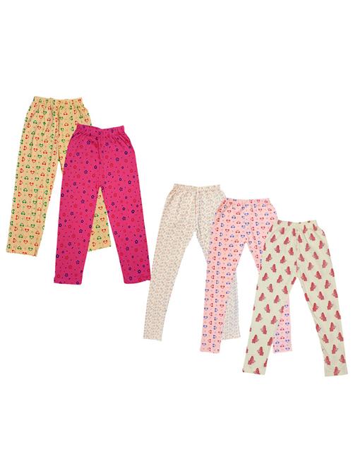girls pack of 5 mid rise printed trousers - 18753411 - Very Small Image - 1