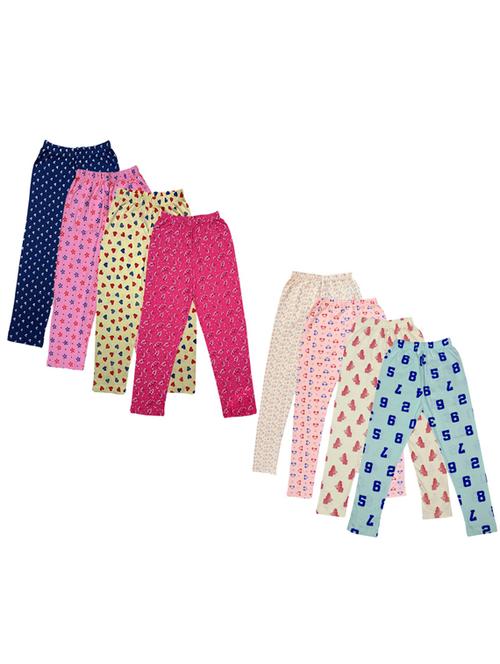 girls pack of 8 mid rise printed casual trouser - 18753419 - Very Small Image - 1