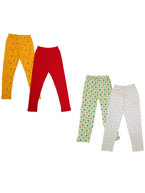 girls pack of 4 mid rise printed trousers - 18753513 - Very Small Image - 1