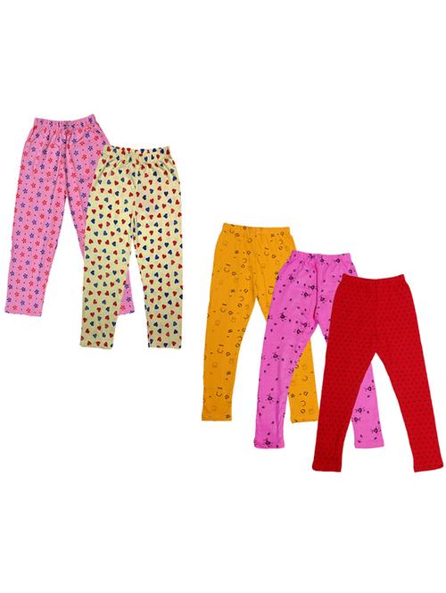 girls pack of 5 printed casual trousers - 18753520 - Very Small Image - 1