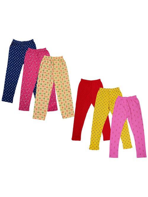 girls pack of 6 printed casual trousers - 18753554 - Very Small Image - 1