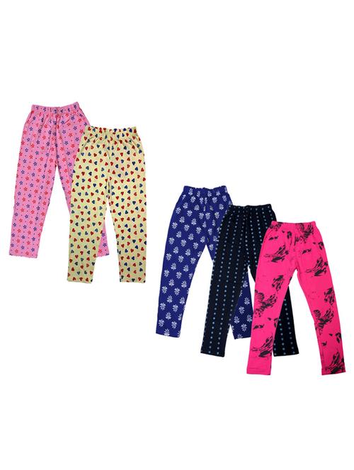 girls pack of 5 printed casual trousers - 18753610 - Very Small Image - 1