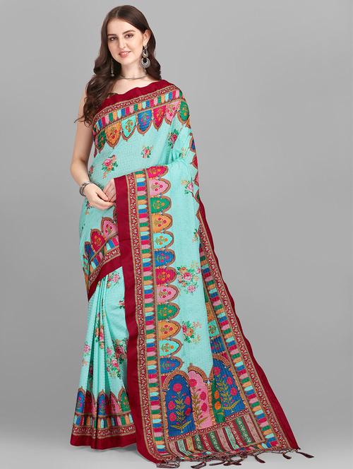 kaantha floral printed saree - 18754183 - Very Small Image - 1