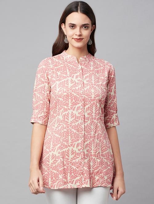 pink printed a-line tunic - 18754194 - Very Small Image - 1