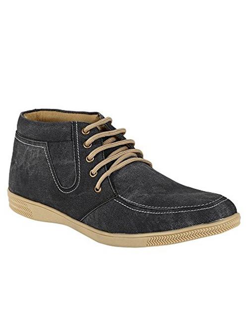 mens black coloured laceup casual shoes - 18754408 - Very Small Image - 1