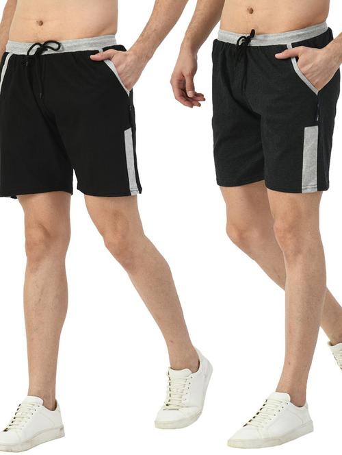 combo of mens solid bermuda shorts - 18754539 - Very Small Image - 1
