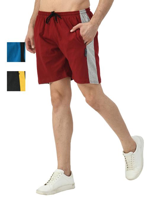 combo of mens solid bermuda shorts - 18754550 - Very Small Image - 1
