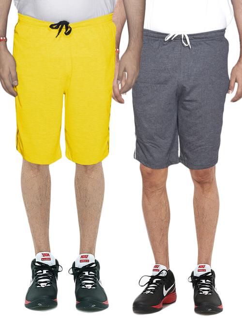 combo of mens solid bermuda shorts - 18754763 - Very Small Image - 1