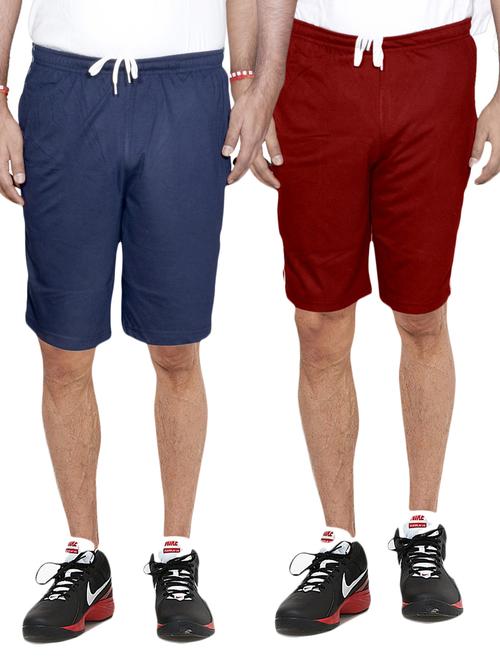 combo of mens solid bermuda shorts - 18754769 - Very Small Image - 1