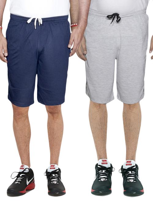 combo of mens solid bermuda shorts - 18754792 - Very Small Image - 1