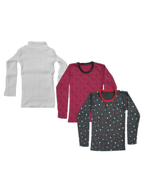 girls pack of 3 round neck t shirt - 18755052 - Very Small Image - 1